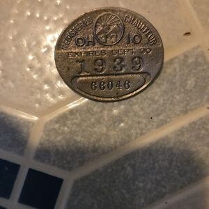 1939 Ohio Chauffeur Badge